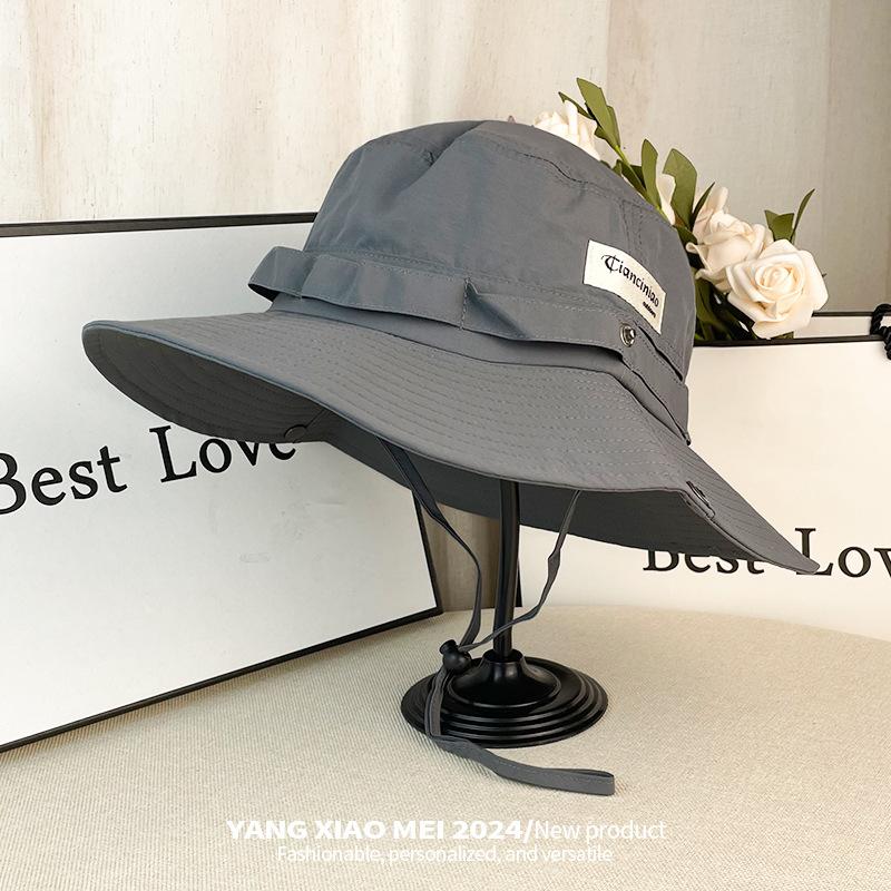 

Western cowboy hat men and women outdoor hiking camping mountain hat summer big eaves sun protection fishing shade bucket hat M（56-58cm） темно-сірий