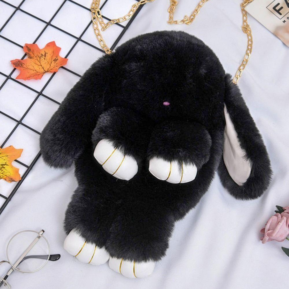 Dead Rabbit Bag Rabbit Bag Diagonal Cross Chain Rabbit Bag Imitation Otter Rabbit Bag Plush Bag One Shoulder Two Shoulder Bag