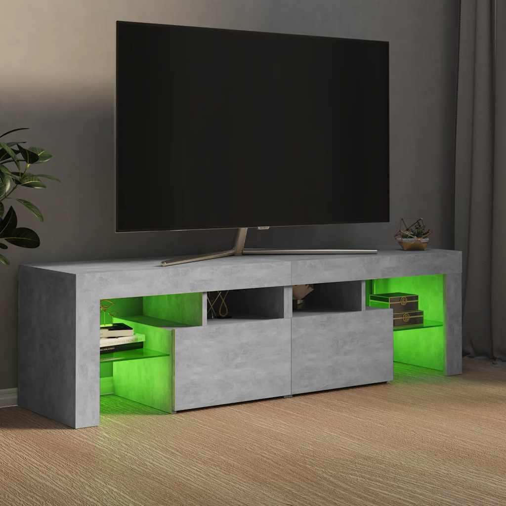 TV Cabinet with LED Lighting Concrete Grey 140 x 36.5 x 40 cm