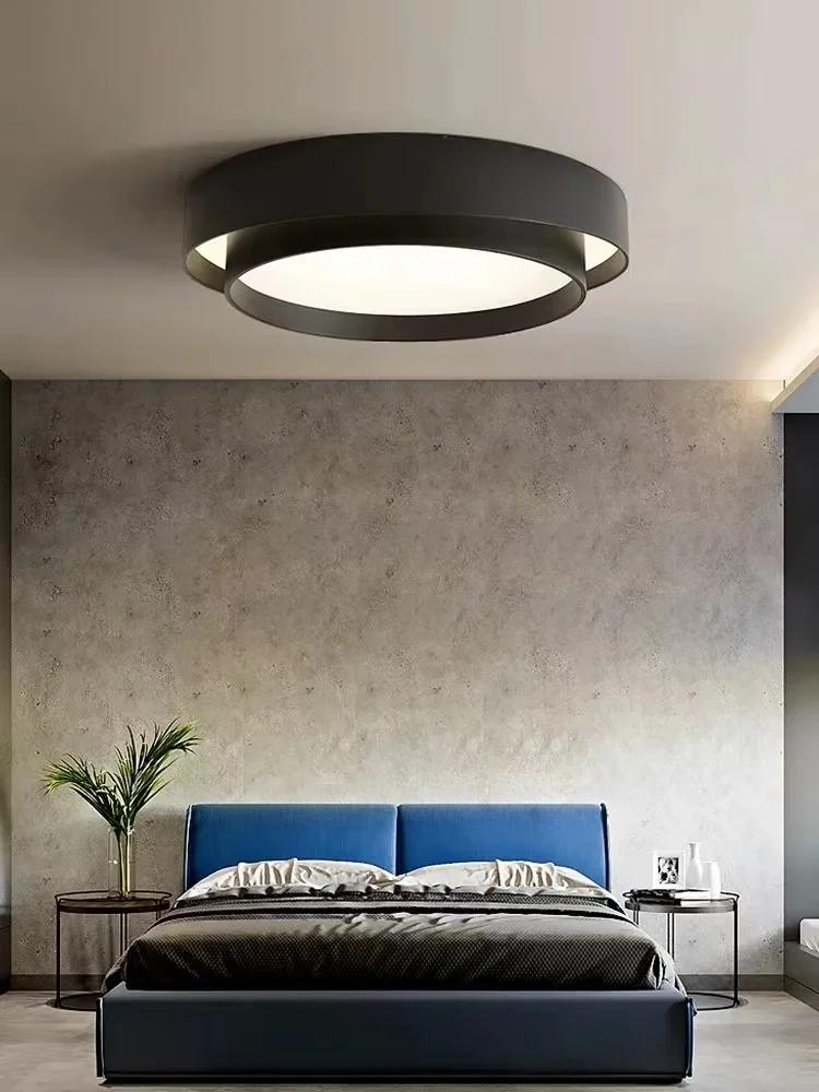 Modern Round LED Ceiling Lamp Bedroom Ceiling Light 30cm/40cm/50cm Black White Chandelier Minimalist Home Decor Lighting Fixture