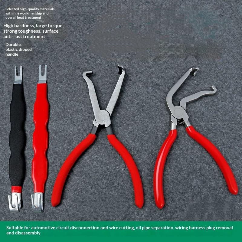 Conjunto de Ferramentas para Remoção de Conectores para Desconexão Elétrica com Aba de Pressão Alicate Desmontagem Rápida de Chicotes Elétricos Manutenção Elétrica Automotiva