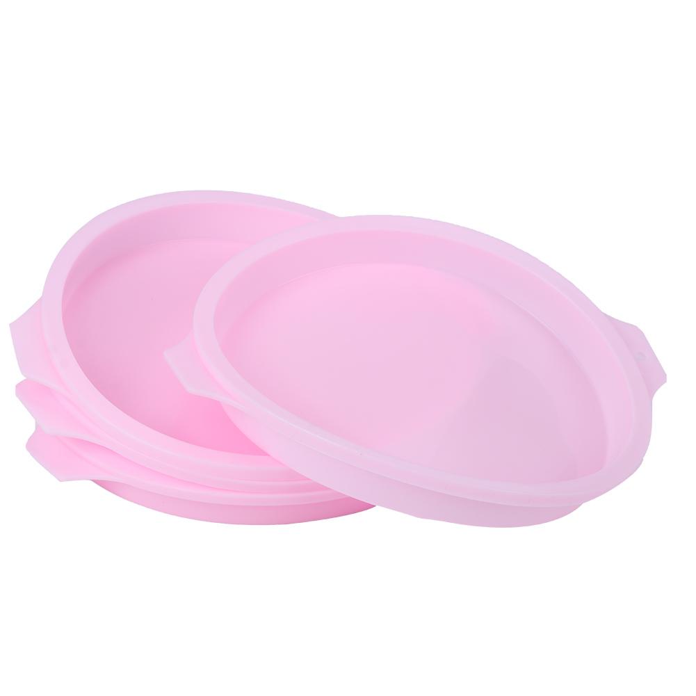 8 Inch Silicone Round Shape Cake Mold Baking Tray Plate Accessories for Colorful Cake