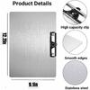 Metal Clipboard with Pen Holder,Letter/A4 Size (8.5x11) Horizontal 304 Stainless Steel Clipboards,Landscape Clip Boards for Office School