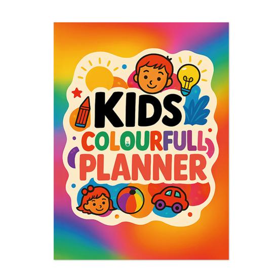 Colorful Kids Planner for Daily Schedule And Goal Tracking Fun Educational Organizer with Doodle Pages Children's Homework Planner