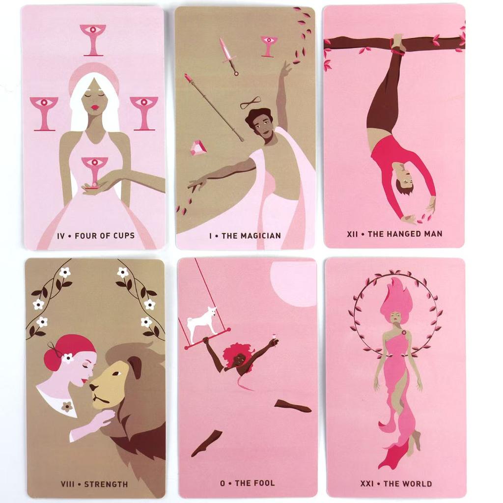 Gentle Heart Tarot 78 Stück rosa Karten bringen die Wahrheiten an die Oberfläche, die Ihnen unbewusst bereits bewusst sind, 10,3 x 6 cm