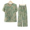 Summer Plus-Size Two-Piece Stylish Set for Middle-Aged & Elderly Women with Short Sleeves