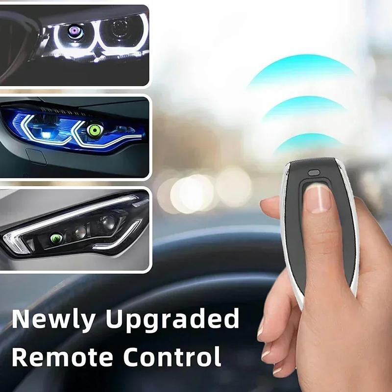 1Set Modified LED Car Dynamic Devil Eyes Lens Lights Headlight Assembly With Remote Control 12V 36V Auto Retrofit Accessorie