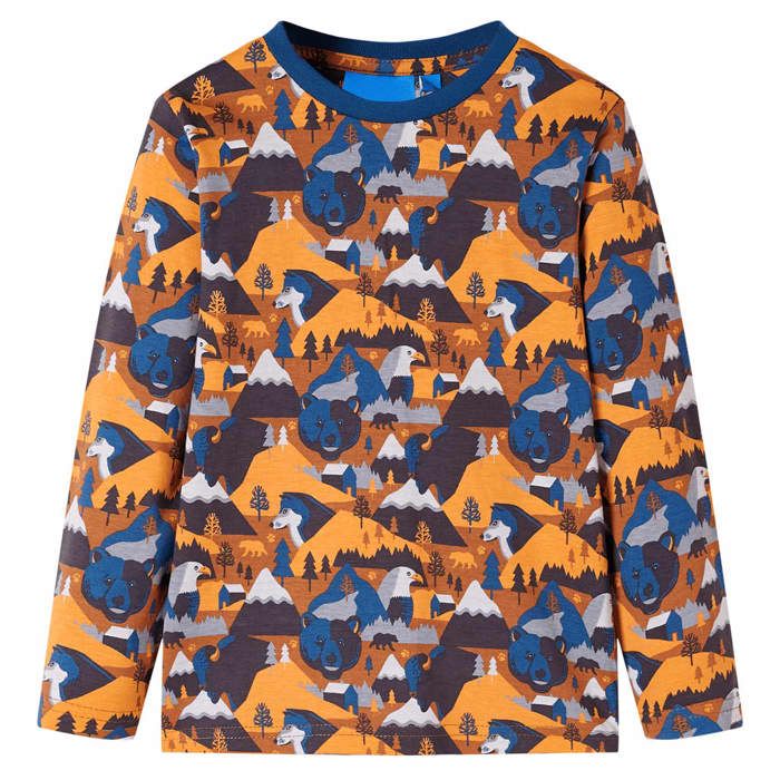 Children's Long-sleeved Pajamas Cognac 92/104/116/128/140