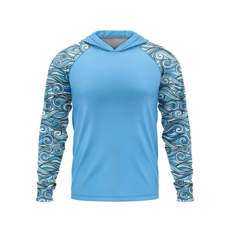 UPF50 + Outdoor Sunscreen Fishing Clothes Ice Silk Light Breathable Cool Quick-drying T-shirt Hooded