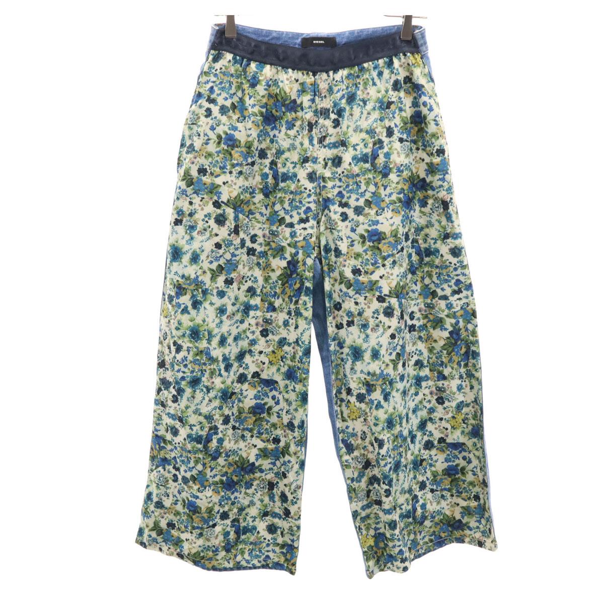 

DIESEL Floral pattern switching Wide denim pants XS blue Women Used