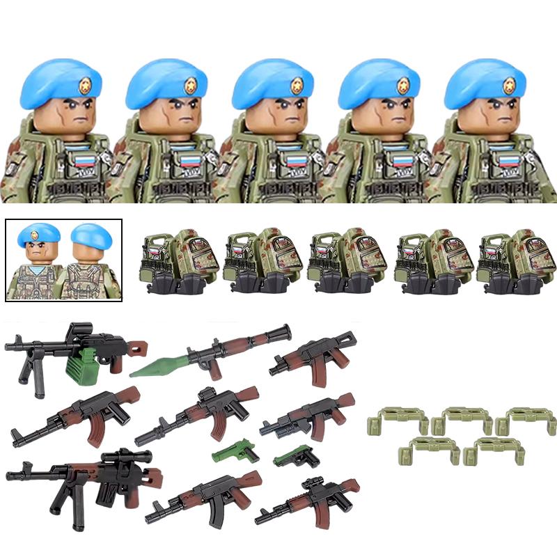 America Army Combat Uniform Special Forces Figures Building Blocks City US Special Air Service Soldier Military Weapons Toys