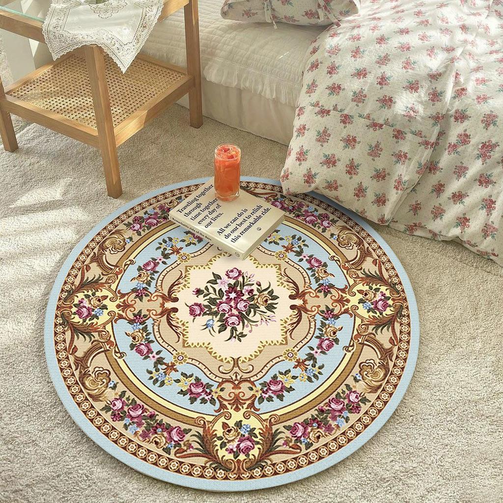 European Round Living Room Red Carpet 200x200 Decoration Home Balcony Hanging Chair Mat for Floor Rugs for Bedroom Kids Room