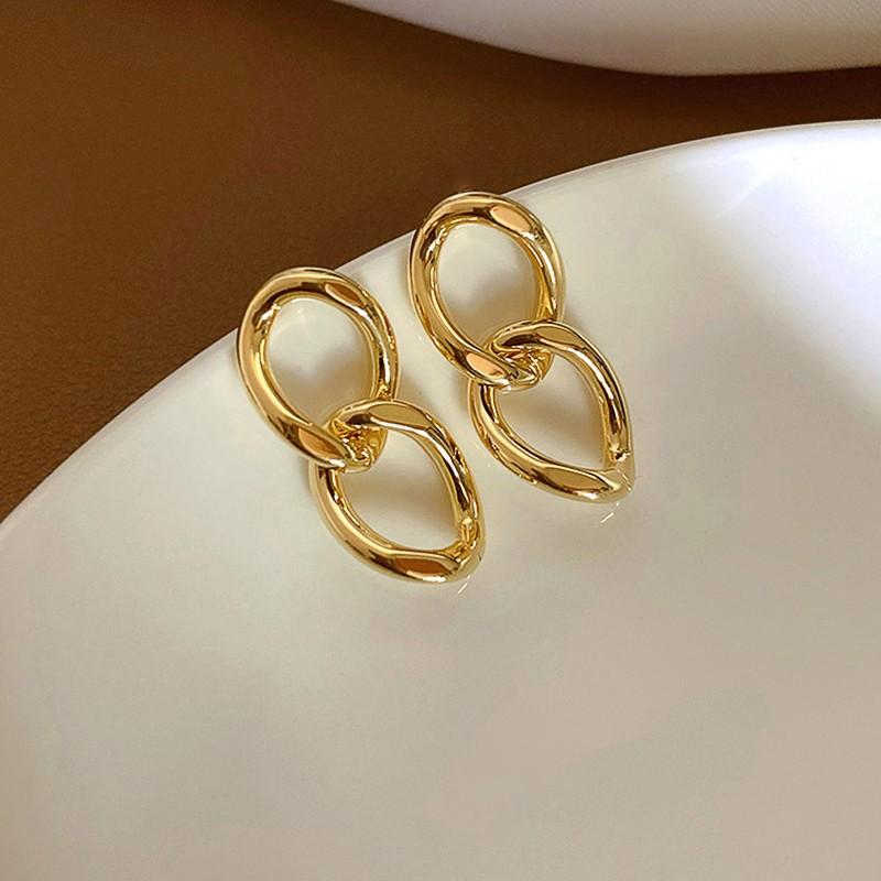 Metal Chain Earrings, Light Luxury Personalized Fashion Mosquito Coil Disc Earrings, Trendy Earrings For Women