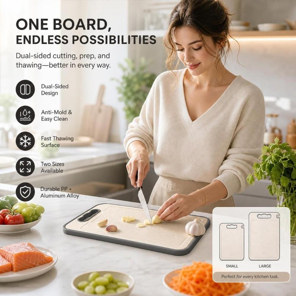 Stainless Steel Chopping Board Double-Sided Vegetable Cutting Board Cutting Board Mats  Frozen Meat