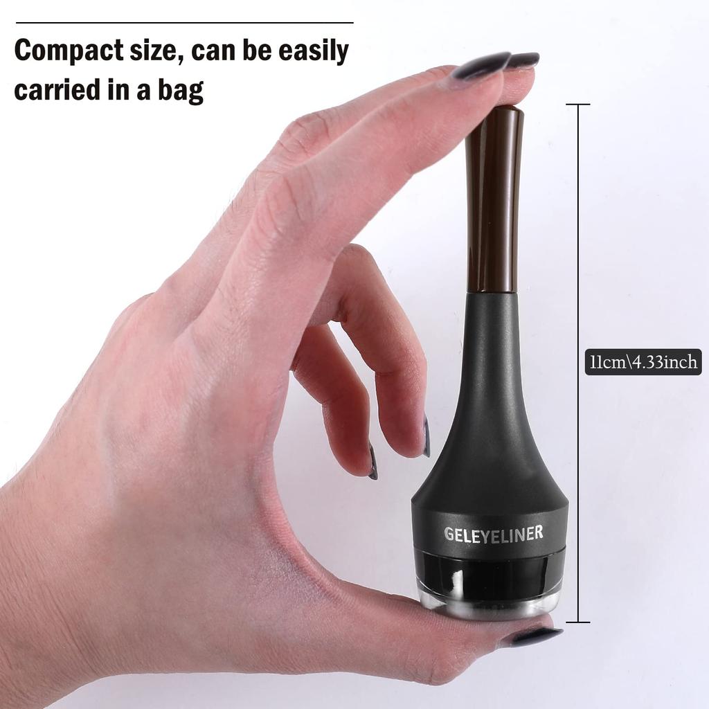 Boobeen Gel Eyeliner Eye Makeup Highly Easy to Set, Waterproof, Smudge-Proof, Pigmented, Quick-Drying, Apply, Long-Lasting (Black)