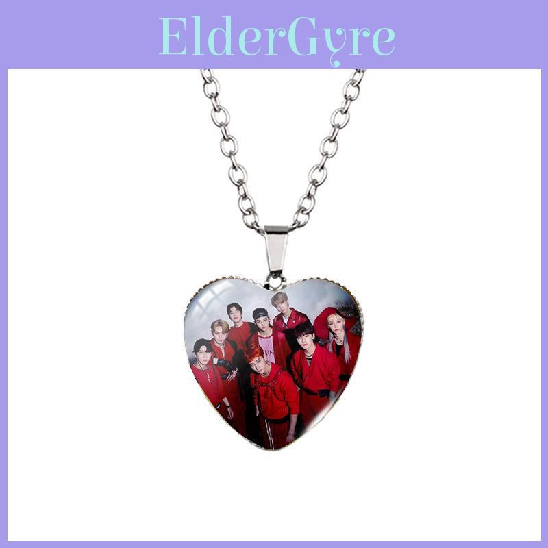 Stray Kids Hartvormige Tijd Edelsteen Hanger Ketting Voor Trendy Jongens Met Reguliere Ketting