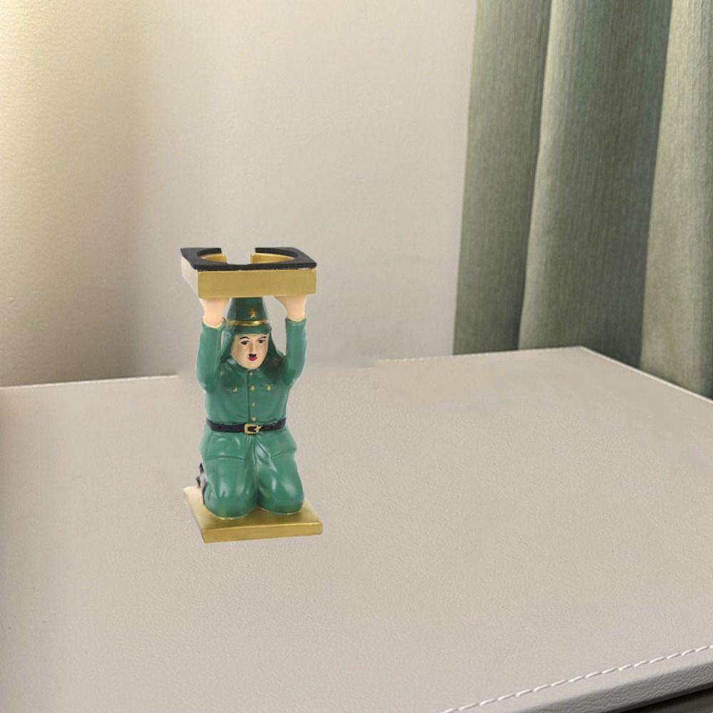 Simulated Kneel Down Resin Statue Model Spoof Tray Stand  Kids Birthday Gift