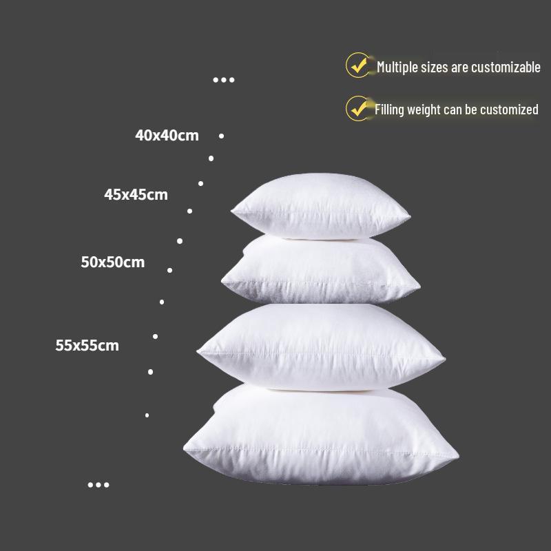 Brushed Cloth 3D PP Cotton Square Waist Pillow Core In Sizes 45, 50, 55, 60