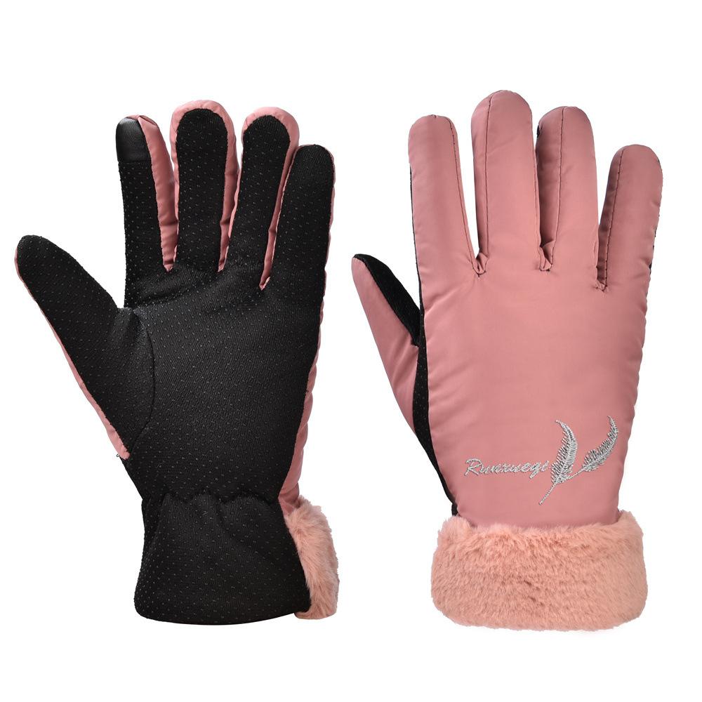 

Лыжные перчатки зимние женские корейская версия бархатные теплые для катания на холоде и ветру с сенсорным экраном мотоциклетные зимние женские хлопковые перчатки