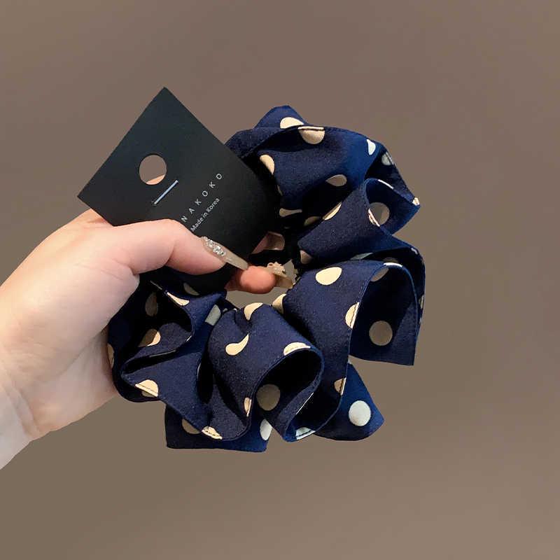 Elegant Polka Dot Hair Tie & Bun Pin - High Elastic Sausage Ring