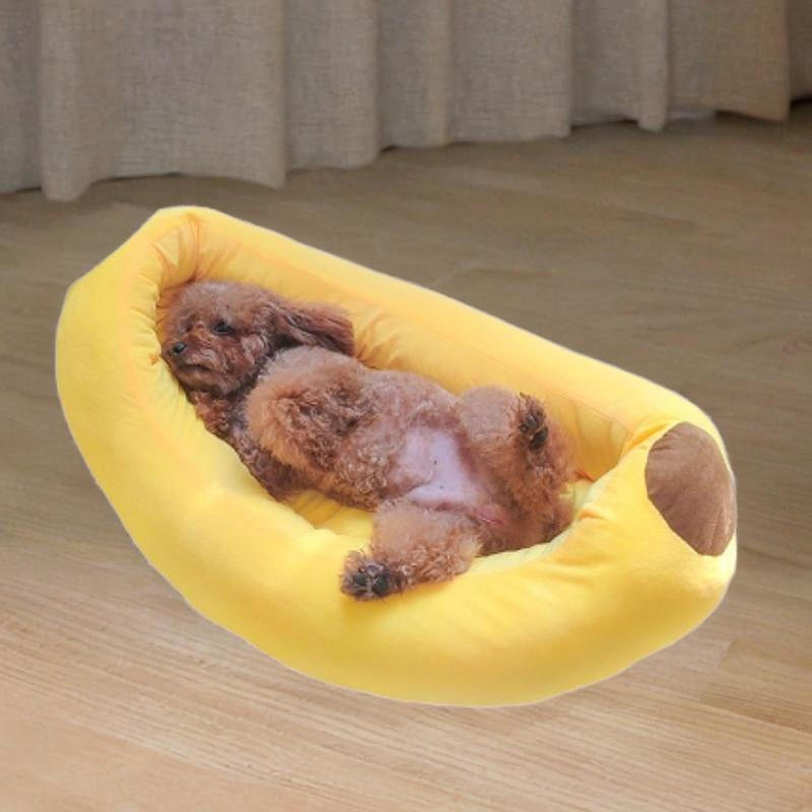 Dog Bed Banana Themed Washable Cozy and Soft Removable Cover Comfortable All Seasons Plush Breathable Cat Sofa Pet Bed Dog Couch