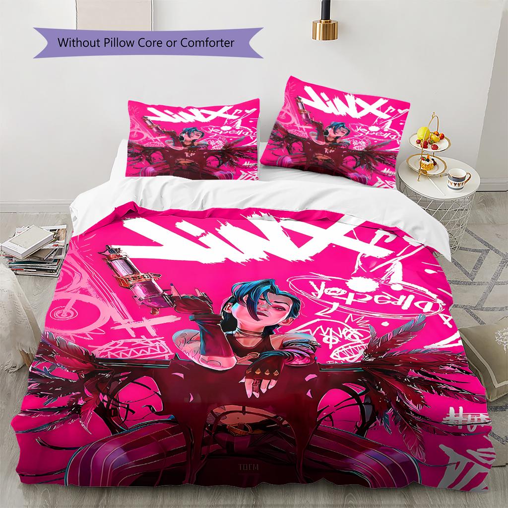 Jinx Pattern Bedding,Quilt Set Quilt Cover Pillowcase Home Birthday Gift (1 * Duvet Cover + 2 * Pillowcase, Without Core)
