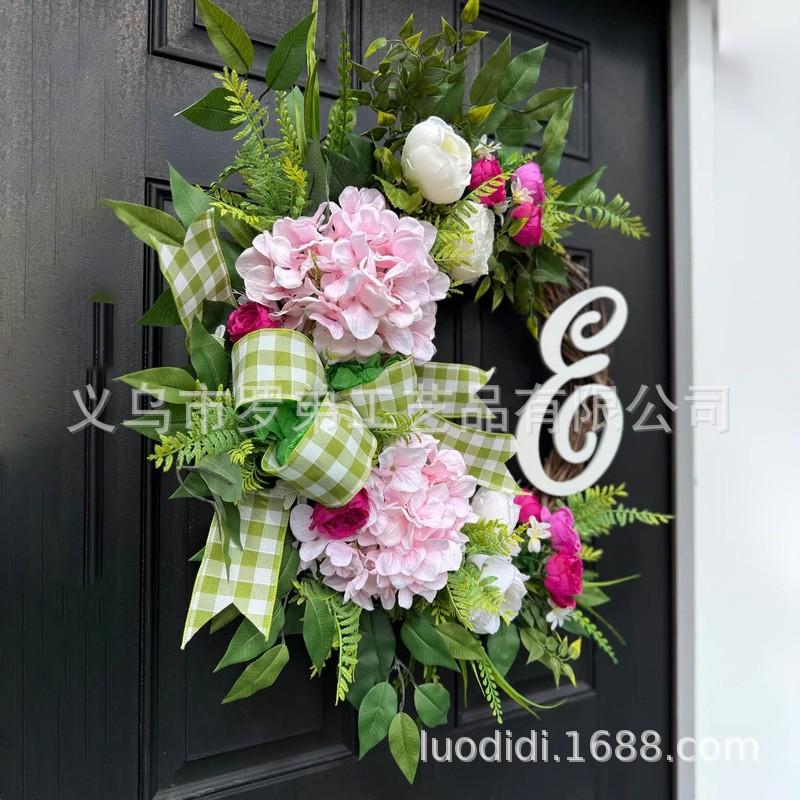 Easter Wreath Decor With Artificial Daisies Sunflowers Door Wall Hanging Home Party Decoration