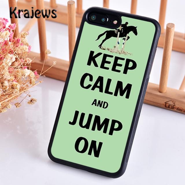 Krajews keep calm and jump on the horse Phone Case Cover For iPhone 17 Air 16 15 14 plus 12 pro max Fundas