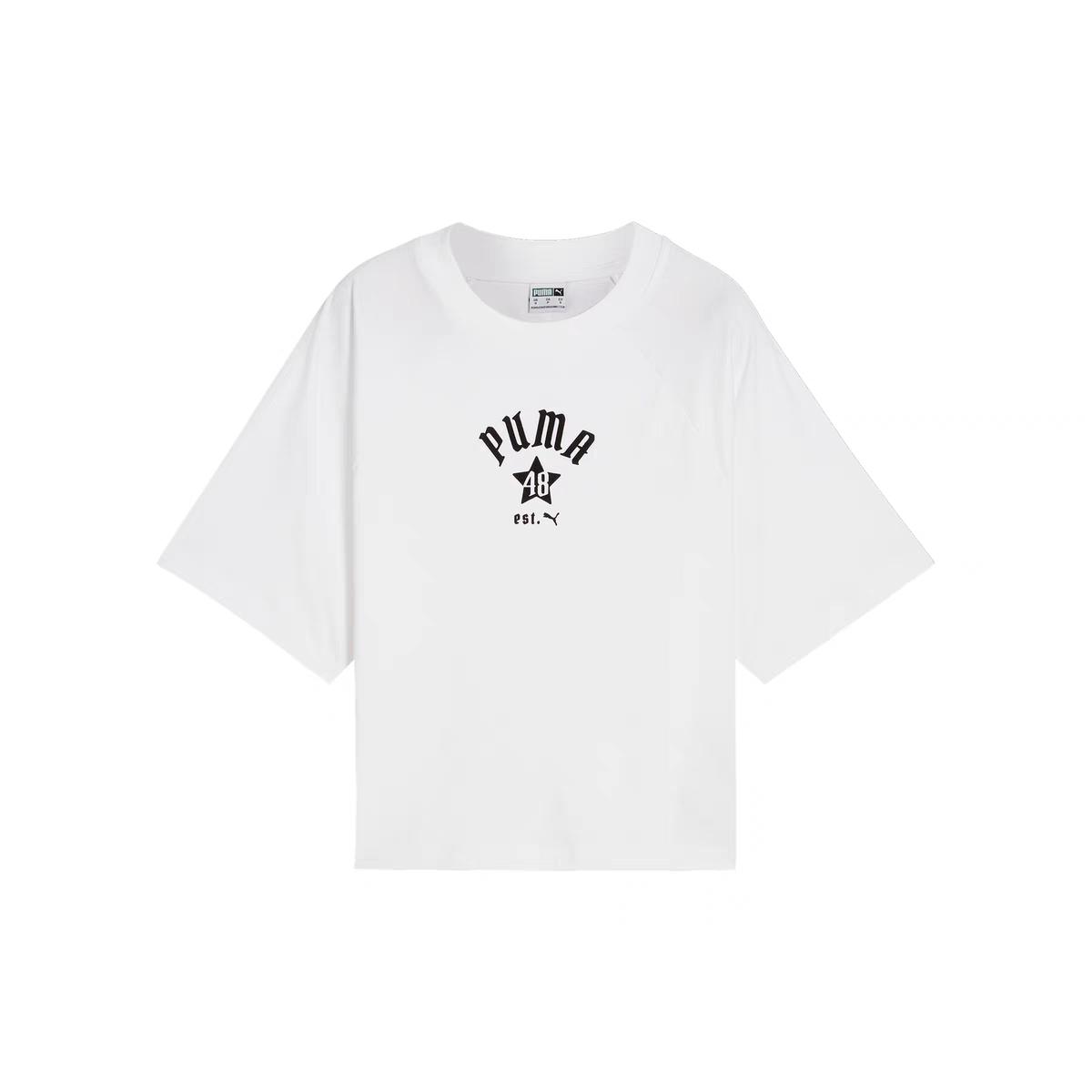 

Puma Short Slim Fit Sports T-Shirt Women Tops White 630325-02 XS