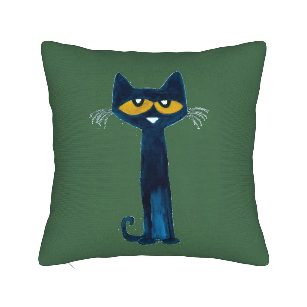 Cartoon Movies Cat Book Petes the cat Throw Pillow Cover Polyester Cushions for Sofa Fashion Pillowcover Home Decor