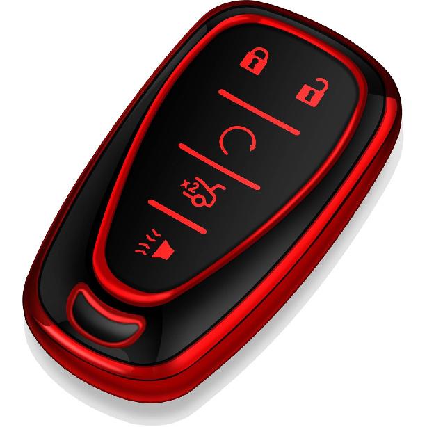 Tukellen for Chevrolet Key Fob Cover Special Soft TPU Key Case Key Shell Compatible with 2016-2024 Chevy Blazer Bolt EV Camaro Cruze Equinox Malibu
