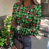 Women's Slim Fit Long Sleeve T-Shirt with Christmas Graphic, Neck Pullover Top for Holiday