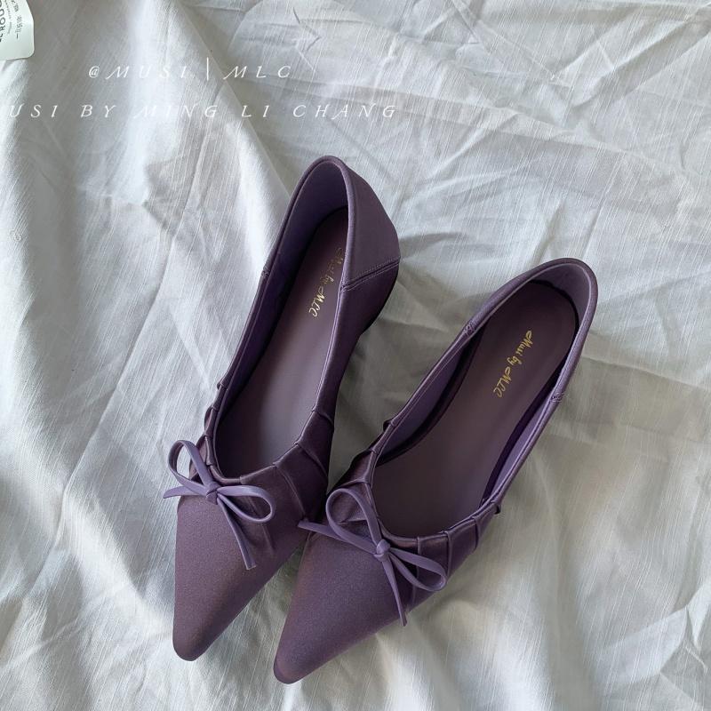 

Bailamos 2025 New Spring Flats Shoes Fashion Bow-knot Casual Women Loafers Pointed Toe Shallow Slip On Elegant Ballerina Shoes 35