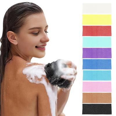 Bath Net Exfoliating Towel African Mesh Sponge Quick-Drying Bright Color Long Soft Nylon Bath Body Scrubber