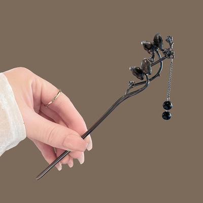 Chinese Stijl Vintage Haarpin Bloemen Kwastje Haarspeld Voor Vrouwen Meisjes Hanfu Haaraccessoires Metalen Sieraden Opsteekkapsel Haarpin