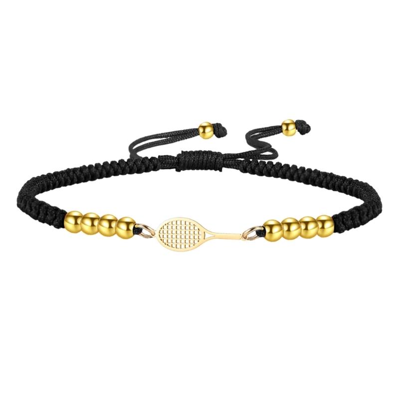Braccialetto Geometrico Racchetta Con Cinturino Intrecciato Personalizzabile E Materiali Confortevoli