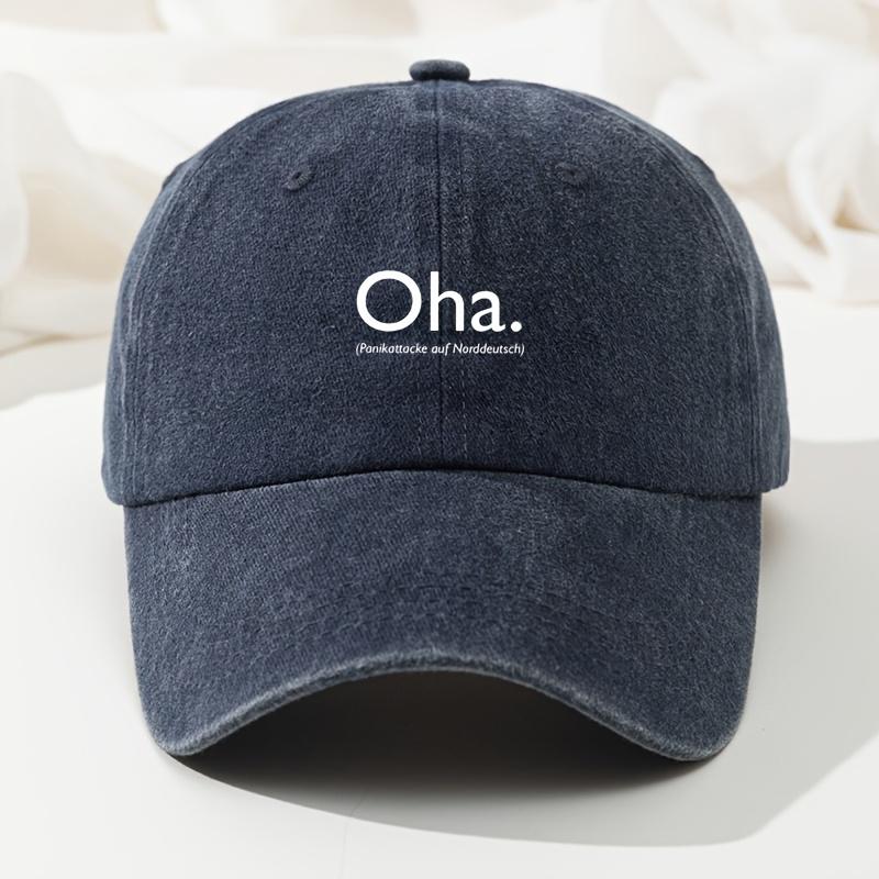 Baseball Cap Retro Washed Cap Oha Printed Baseball Cap Casual Premium Dad Truck Cap Adjustable