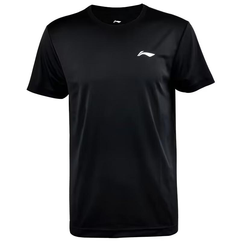 

Футболка для бадминтона Li Ning Badminton Series, однотонная, с круглым вырезом, свободная, с коротким рукавом, унисекс, топы, черный ATSS959-1 M