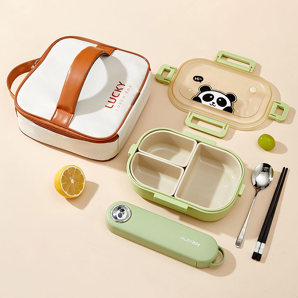Detachable 3 Compartments Plastic Lunch Box For Kids School Picnic Portable Leak-proof Cartoon Fruit Bento Box Microwave Safe