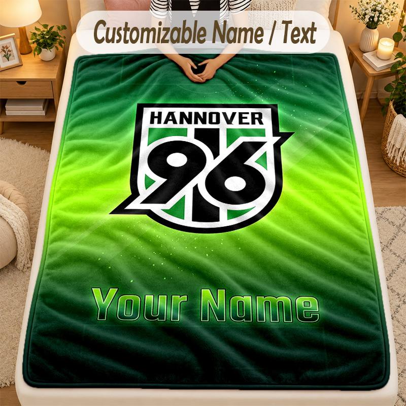 Flannel BlanketHannover 96 Custom Name Text Personalized Soft Warm Throw Blanket Home Decor Gift