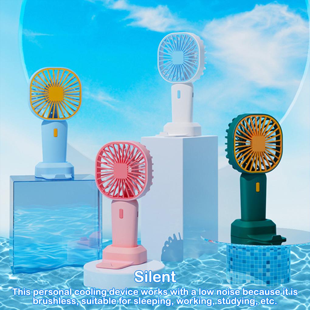 Mini Handheld Fan Usb Rechargeable Air Cooling Outdoor Long Battery Tabletop Gift for Travel Shopping Car Office