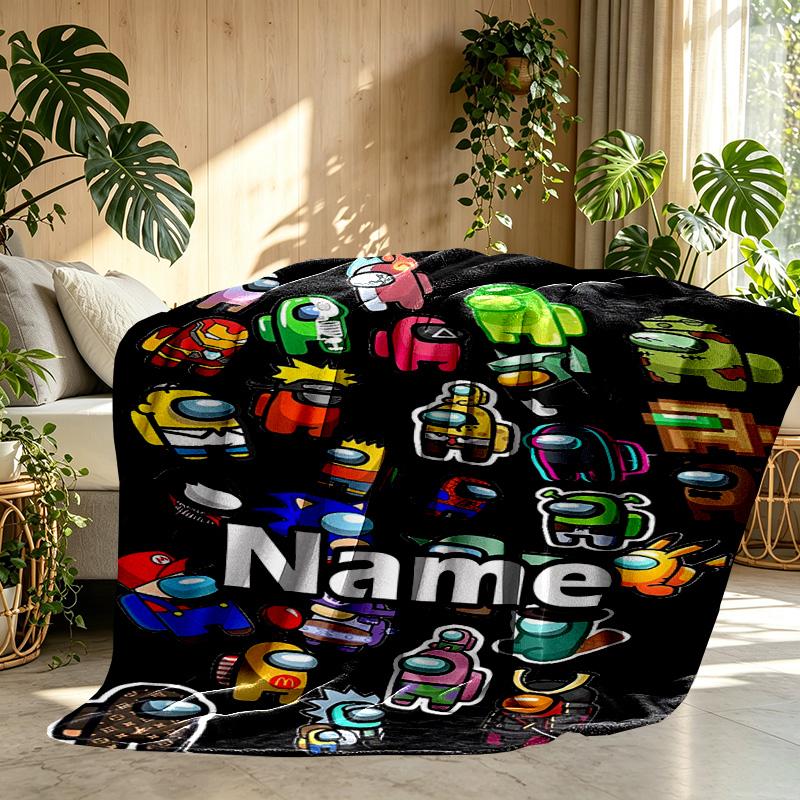 Custom Name Personalized Among Us Print Blanket, Home Decor, Bedroom, Sofa, Camping, Couch, Gifts for Birthday ChristmasEnthusiasts