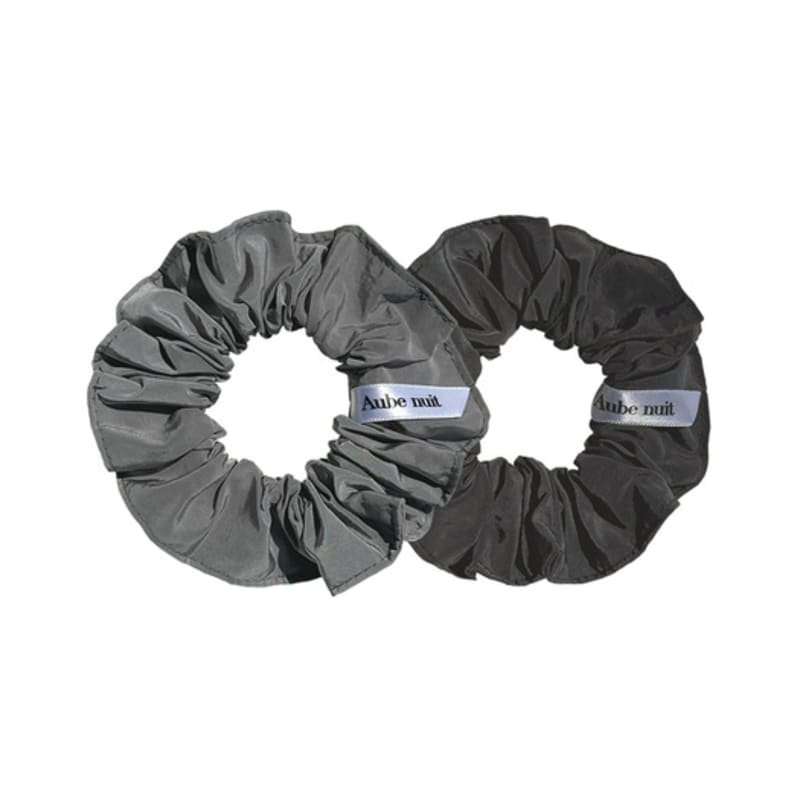 Aube Nuit Rainy Day Metallic Hair Scrunchie Metal Silver S
