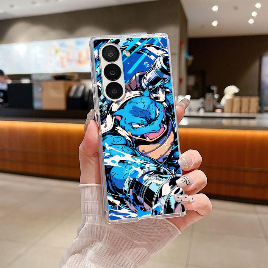 Transparent Soft Phone Cover Case for Samsung Galaxy Z Fold 7 6 5 4 3 ZFold6 ZFold3 ZFold7 ZFold5 ZFold4 Cute Pikachu Pokemon