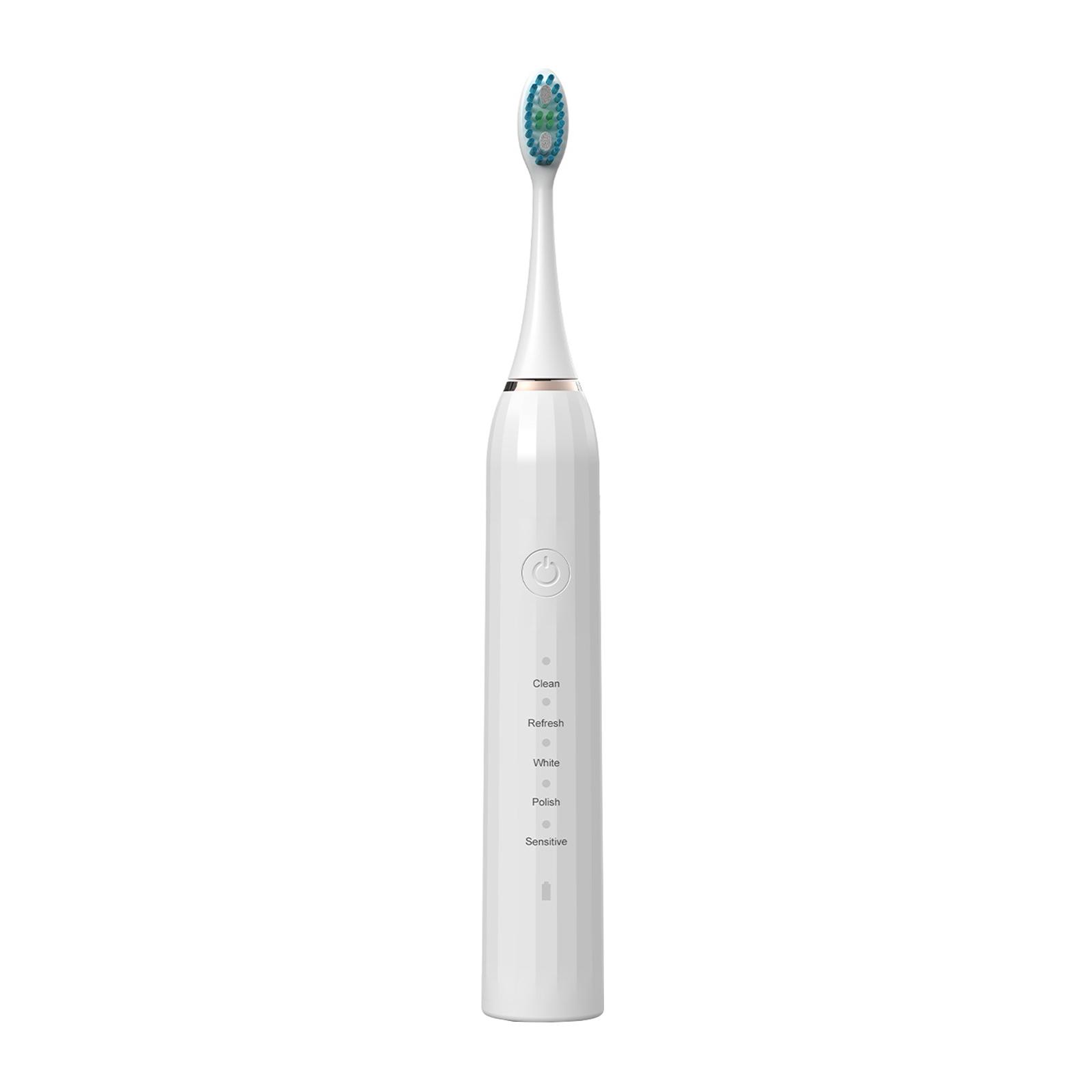 Sonic Electric Toothbrush 5 Modes with 2 Minutes Build in Smart Timer Roman Column Handle Design белый