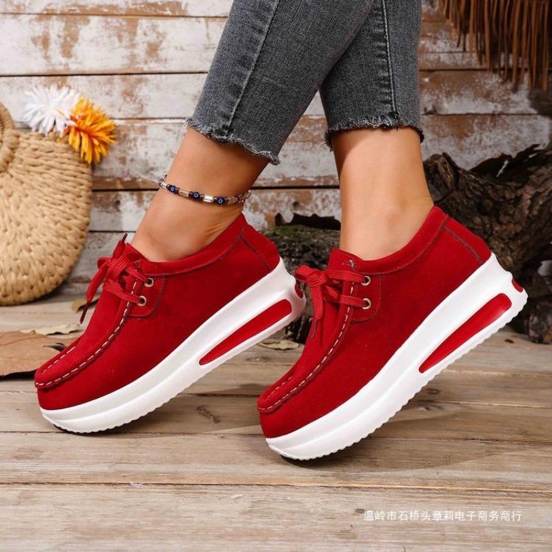 New Thick-soled Shoes, Single Shoes for Girls, Middle Heels, Lace-up, Sponge Shoes, and Student Shoes