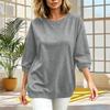 Women's Casual Three-Quarter Sleeve T-Shirt Top for Everyday Wear