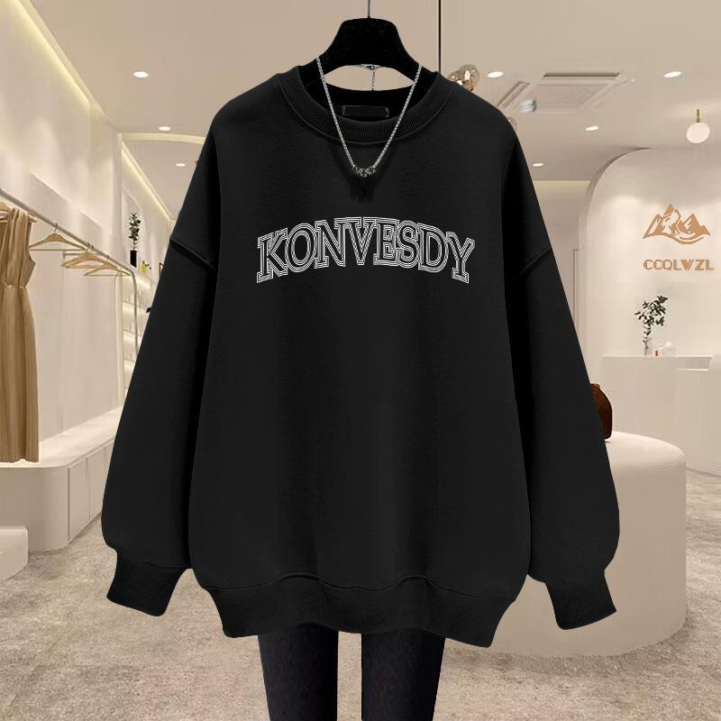 First-hand supply 2025 new sweater women s pure cotton loose casual ins versatile velvet thickened autumn and winter clothing S