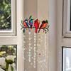 Bird Light Catcher Outdoor Stained Crystal Bird Light Catcher Rainbow Ornament For Bedroom Housewarming Party Patio Tree