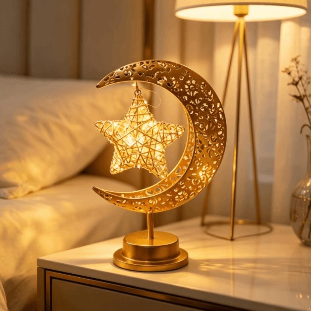 Star Moon Ramadan Night Light Round Ball Home Decoration Light For Bedroom